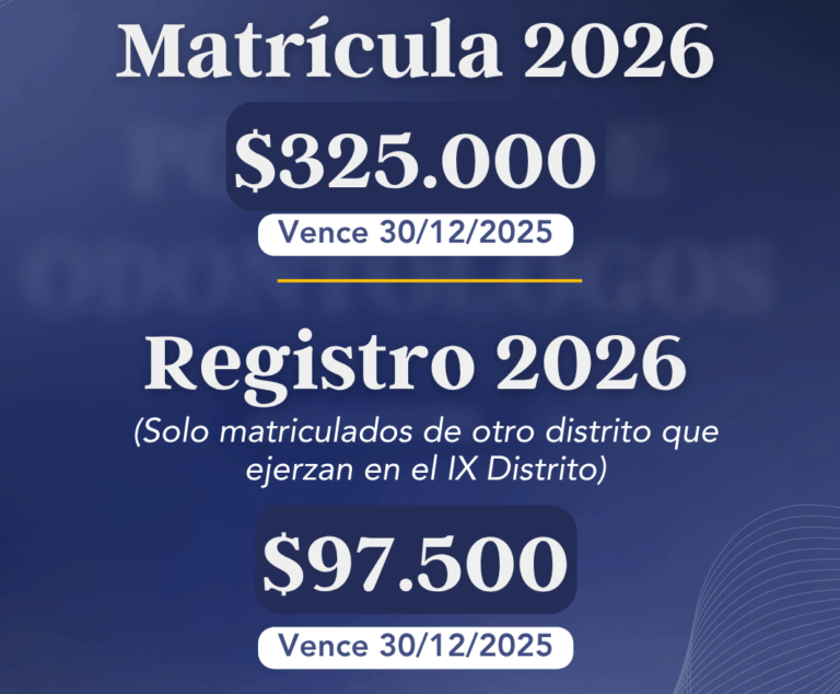 Información sobre la Matrícula y Registro Anual 2026