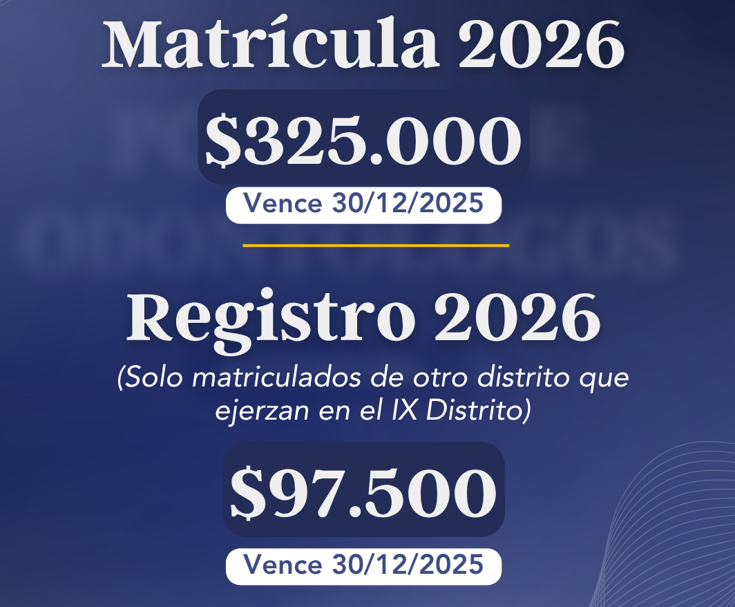 Información sobre la Matrícula y Registro Anual 2026