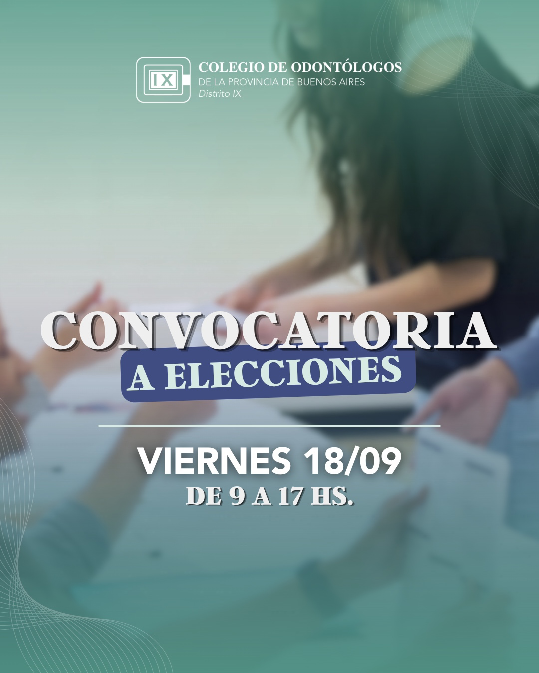 El Colegio de Odontólogos Distrito IX convoca a elecciones y a la Asamblea Anual Ordinaria 2026