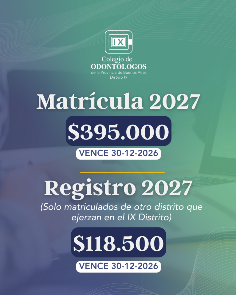 Matrícula 2027: valores, formas y fechas de pago